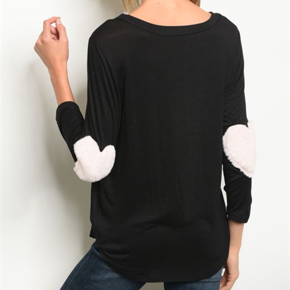 FAUX FUR HEART DETAIL TOP - Picture 3 of 3